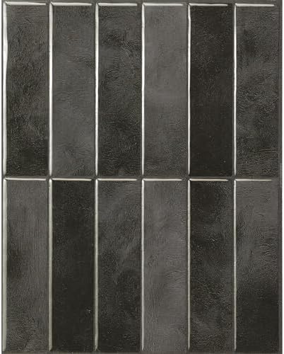 Smart Tiles Peel and Stick backsplash, Stacked Graphite Black by SmartTiles-OriginalPeelandStickBacksplashTiles