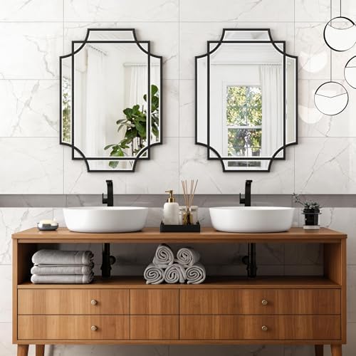 20x28 Inch Bathroom Mirrors for Over Sink, Framed Mirrors for Wall Black - Image 4