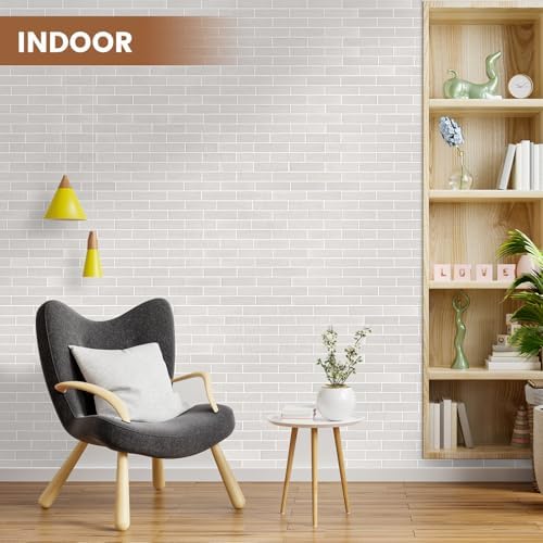 17 Pcs Faux Thin Brick Tiles Veneers, 2.38 Sq.Ft, Realistic Brick Texture and - Image 3