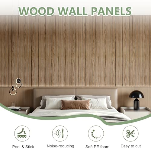 ReWallpaper Brown Wood Panels for Wall Peel and Stick 3D Fluted Wall Panels - Image 2