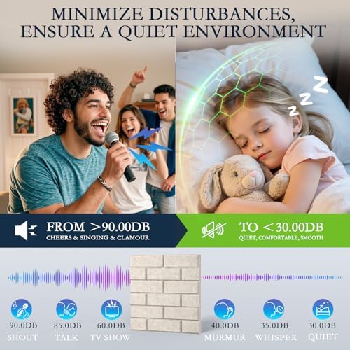 ArtVivid 12Pack Acoustic Panels, Brick Pattern Sound Proof Panels - Image 4
