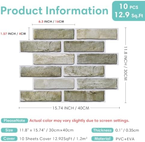 Commomy 3D Peel and Stick Faux Brick Wall Panels - Image 5