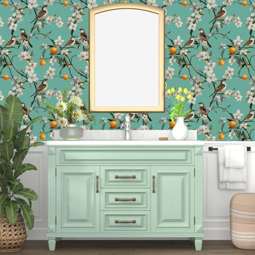 Laatse Vintage Floral Bird Wallpaper Peel and Stick 17.5" × 118" - Image 5