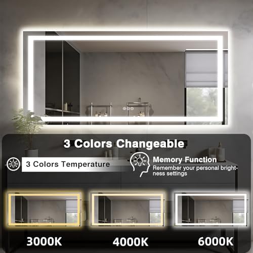 EchosLife Large 84"x40" Light up Bathroom Mirror - Image 5