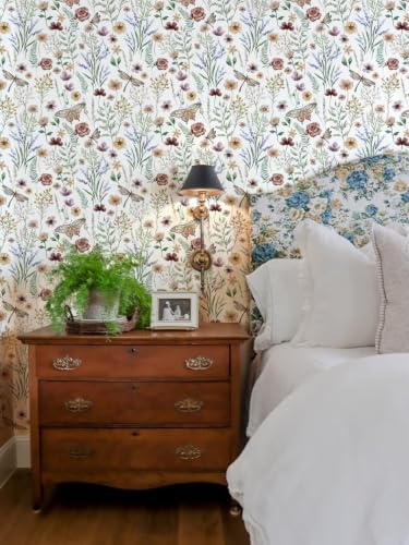 Orainege Peel and Stick Wallpaper Vintage Floral Wallpaper Self Adhesive - Image 2