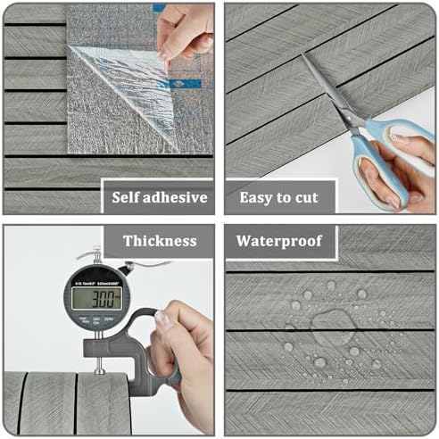 Grey Wood Grain Slat Panels for Interior Wall Decor Peel and Stick - Image 5
