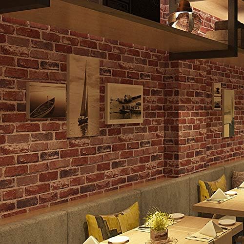 Okydoky Peel and Stick Wallpaper, Rustic Red Brick Wallpaper 17.3" x 236" - Image 3