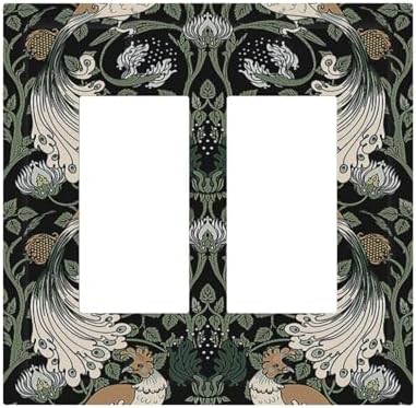 Decorative Outlet Covers William Morris Vintage Floral Plants And Birds 2 Gang by Lightswitchcovers