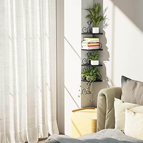Alsonerbay 4-Tier Cat Shaped Corner Floating Shelf Wall Mount - Image 2