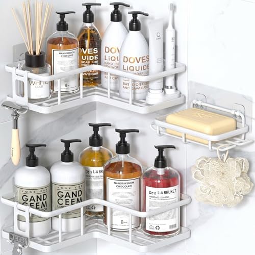 YASONIC Corner Shower Caddy Adhesive, 100% Rustproof Shower Organizer by YASONIC