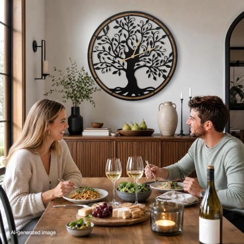 Micasso Large Wall Clocks Decorative: 30 Inch Tree of Life Battery Operated - Image 4
