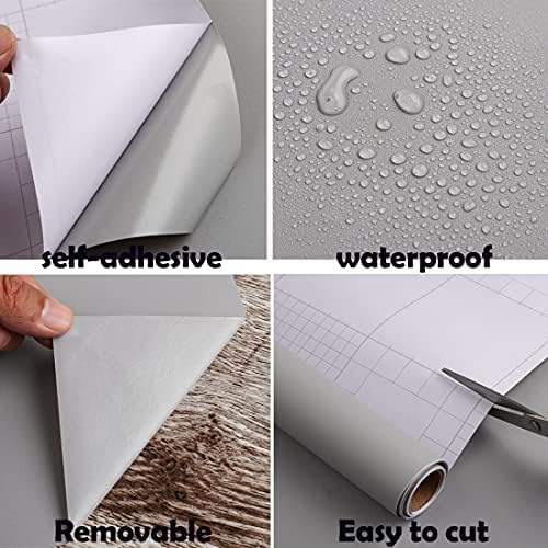 15.7" x 118" Solid Grey Wallpaper Grey Peel and Stick Wallpaper Matte Gray - Image 5