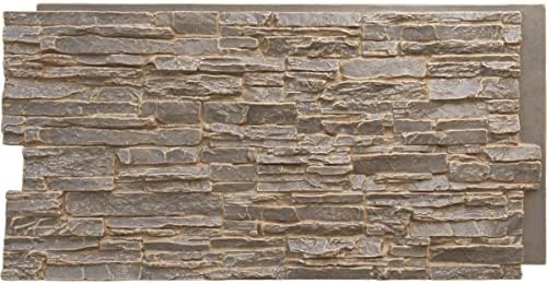 EverStone Canyon Ridge Faux Stone Panel, 45 3/4"W x 24 1/2"H x 1 1/4"D by EkenaMillwork
