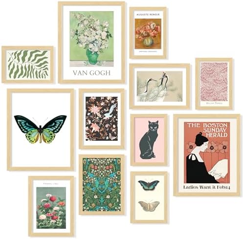 97 Decor Eclectic Framed Wall Art, 12 Boho Gallery Prints by 97Decor