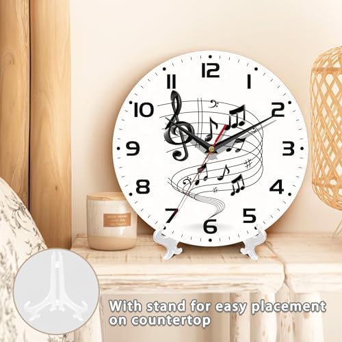 Music Notes Wall Clocks Wooden Wall Clock Art Hanging Clocks Silent Non-Ticking - Image 5