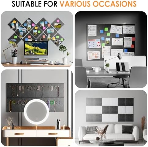 MaxGear Felt Bulletin Board 48" x 36", Dark Gray Felt Wall Tiles Wall Decor - Image 6