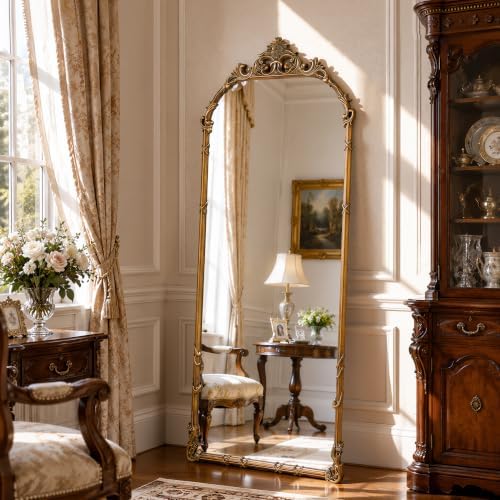 69"x28" Arched Full Length Mirror Vintage Statuary Bronze - Image 5