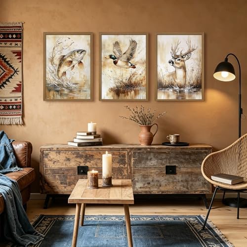 Hunting Nursery Wall Art Decor Wildlife Boys Room Pictures Fishing Poster - Image 3