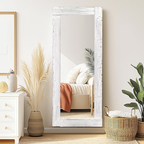 58x24in Full Length Mirror, Solid Wood Convex Frame - Image 6