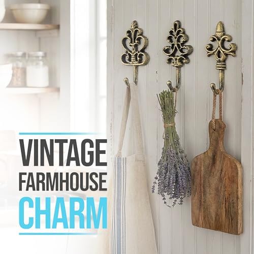 Comfify Gold and Black Cast Iron Wall Hooks - Image 5