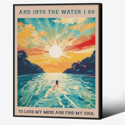Sunrise Sunset landscape Posters Abstract Ocean Painting Wall Art 12X16 inch by Unknown