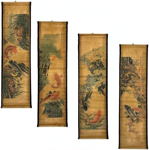 CIFIBIFUN Wall Scroll Hanging Painting Decor Japanese Art Koi Fish Fengshui by Cifibifun