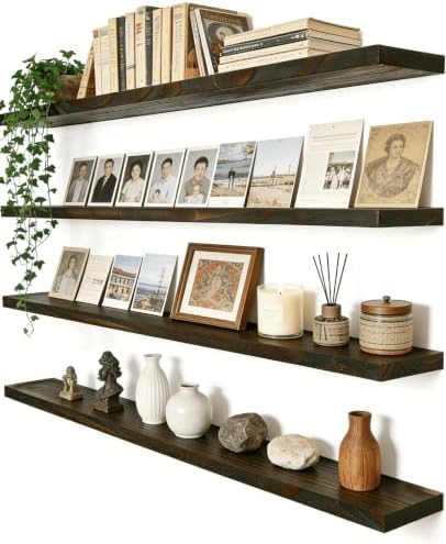 Brown Wood Floating Shelves for Wall Shelf 36 Inch Set of 4 by Unknown
