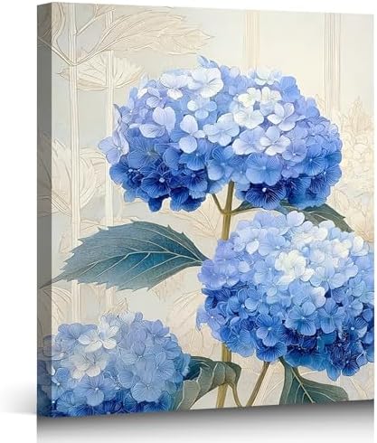 ZERILYN Ship Next Day Blue Hydrangea Wall Art Floral Canvas Prints Flower by ZERILYN