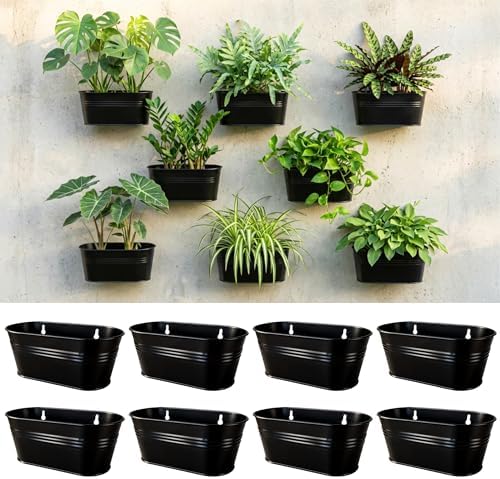 LaLaGreen Modern Wall Planter Black Metal Plant Shelf by L%C3%A1L%C3%A1Green