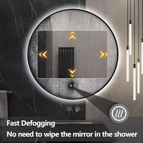 Niccy 36" Round LED Bathroom Backlit Mirror - Image 3