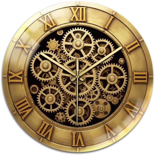 peacoblue 3D Gear Wall Clocks Battery Operated by PEACOBLUE