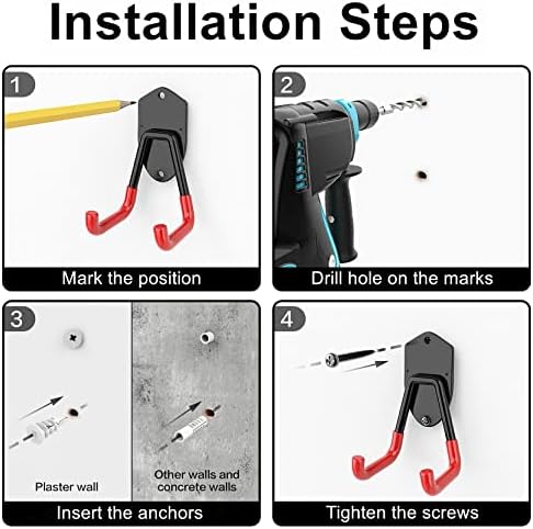 WALMANN 12 PCS Garage Storage Hooks, Wall Mounted Utility Hooks - Image 6