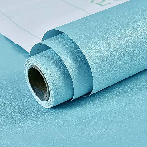 MelunMer Blue Silk Wallpaper Peel and Stick Removable Textured 15.7"x393" - Image 4