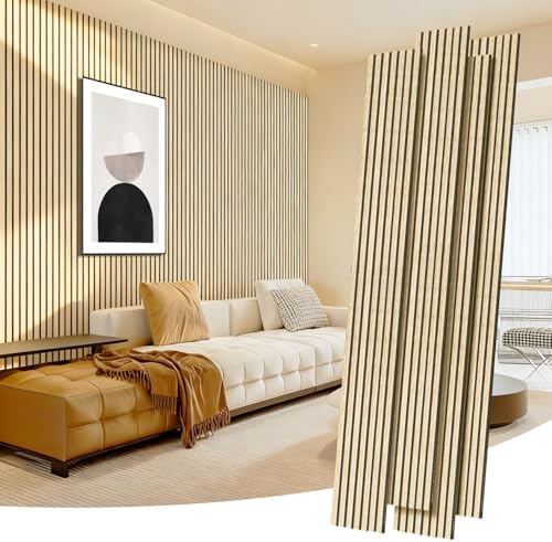 RITOLLO Wood Panels for Wall, Acoustic Wall Panels 92.5 x 11 in, 4 Pack by Ritollo