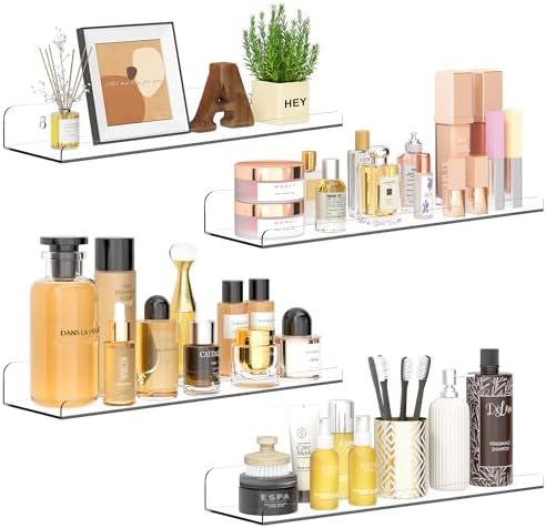 Qukaka 15" Clear Floating Shelves by QukakaHomeCare