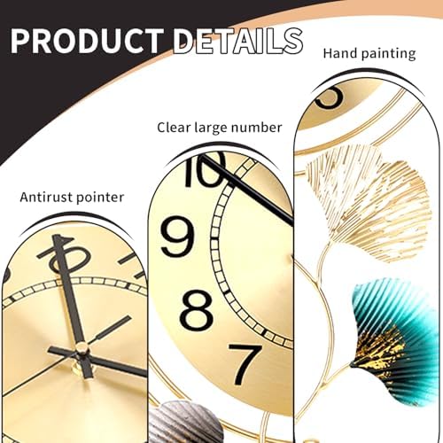FILLOVE Elegant Metal Wall Clock - Image 2