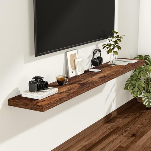Vivelove 55x12 Floating Shelves 12 Inches Deep, Rustic Brown - Image 2