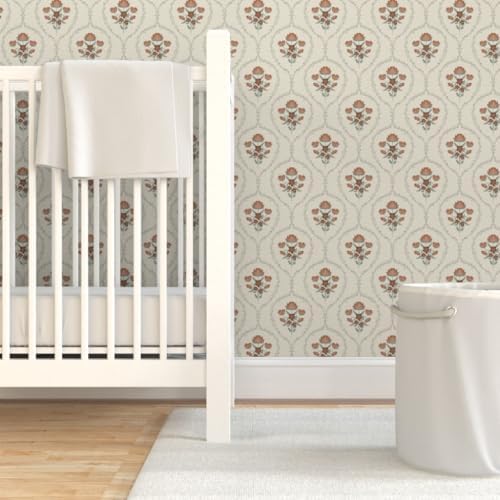 Spoonflower Farmhouse Floral Peel and Stick Wallpaper - Image 6