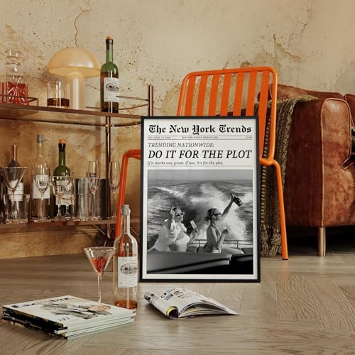 Trendy Newspaper Canvas Wall Art 8x10in Black Framed Black And White Prints - Image 4