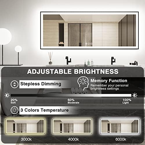 EchosLife 96x36 Large LED Bathroom Mirror - Image 5