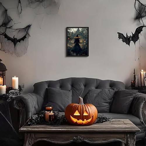 Framed Vintage Halloween Pumpkin Canvas Wall Art, Pumpkins - Image 7