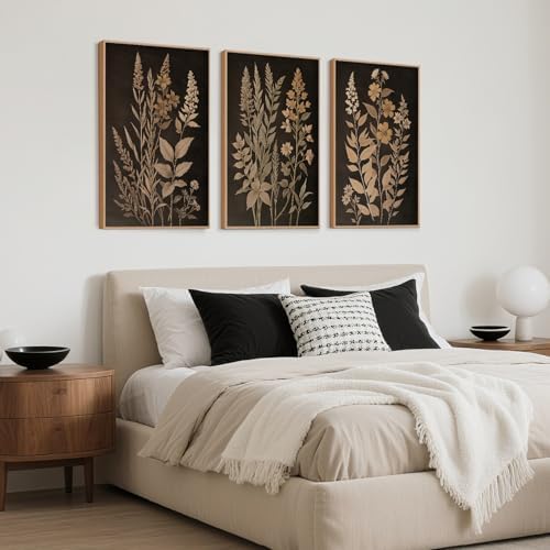 HLNIUC Vintage Botanical Fern Framed Canvas Wall Art Set, Modern Farmhouse Art - Image 6