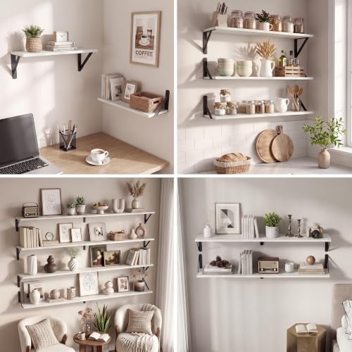 White Wall Shelves 48x6 Inch Large - Image 7