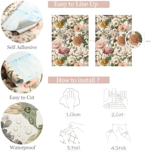 Orainege Vintage Floral Peel and Stick Wallpaper Self Adhesive Wallpaper - Image 5