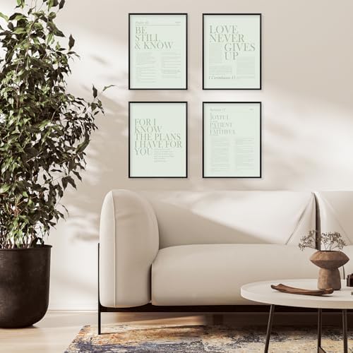 Locomiss Sage Green Christian Modern Bible Verse Wall Art Decor - Image 3