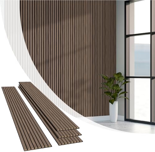 Olanglab Wood Panels for Wall 4Pack 94.5"x12.6" Dark Walnut by Olanglab