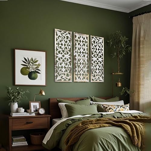 The Wooden Town Wall Art Decor Set of 3-36x12 Decorative Wall Art Panels - Image 6