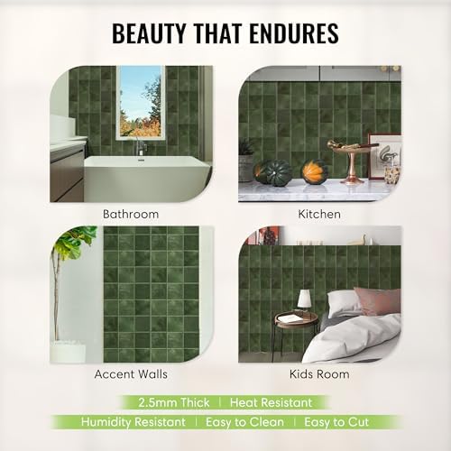 Select 5 Pack Peel and Stick Backsplash Square Tiles, 12x12 in - Image 3