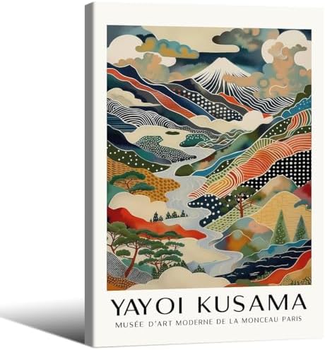 Framed Wall Art Yayoi. Kusama Posters Vintage Japanese Canvas Prints Mount Fuji by Unknown
