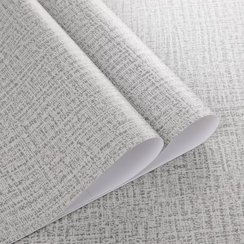 Grey Grasscloth Peel and Stick Wallpaper Fabric Paper 17.7in x 118in - Image 5
